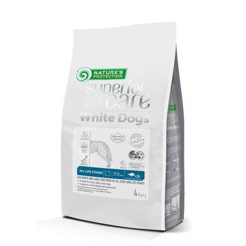 Сухий корм для собак з білою шерстю, з рибою Nature's Protection Superior Care White Dogs White Fish All Sizes and Life Stages, 4 кг NPSC47590 фото