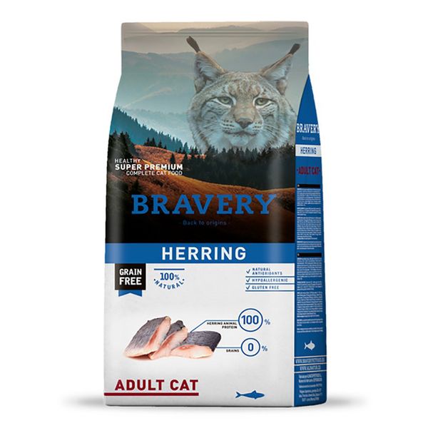 Сухий корм для котів, з оселедцем Bravery Adult Cat Herring, 600 г 0685 BR HERR _600 GR фото