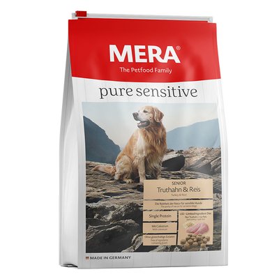 Сухий корм для собак похилого віку, з індичкою Mera Senior Pure Sensitive Turkey&Rice, 1 кг 057081 - 7026 фото