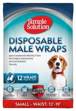 Гігієнічні підкладки-протектори для собак-кобелів Simple Solution Disposable Male Wraps, S, 12 шт ss11537 фото