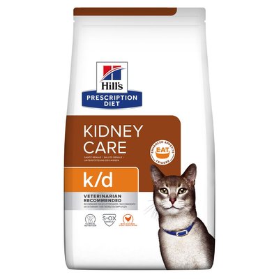 Сухий корм для котів при догляді за нирками, з куркою Hill’s Prescription Diet k/d, 400 г 605989 фото