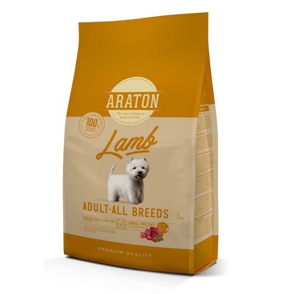 Сухий корм для собак, з ягням Araton Lamb Adult All Breeds, 3 кг ART45964 фото