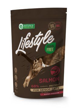 Сухий корм для зрілих котів, з лососем Nature's Protection Lifestyle Grain Free Salmon Senior Cat, 400 г NPLS45955 фото