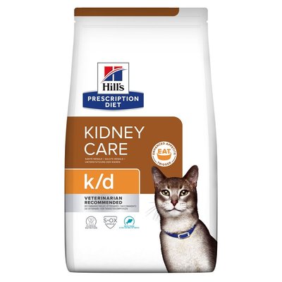 Сухий корм для котів при догляді за нирками, з тунцем Hill’s Prescription Diet k/d, 400 г 605991 фото