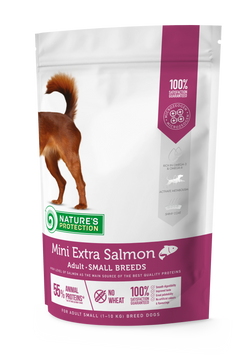 Сухий корм для собак малих порід, з лососем Nature's Protection Mini Extra Salmon Adult Small Breeds, 500 г NPS45736 фото