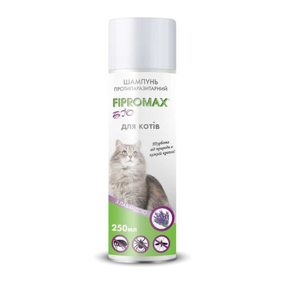 Шампунь протипаразитарний для котів з ароматом лаванди Fipromax Біо, 250 мл НФ-00002020  (FB-016) фото