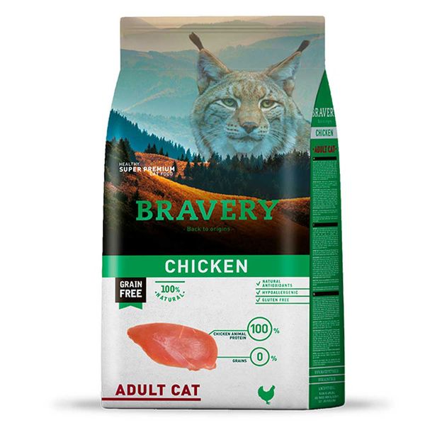 Сухий корм для котів, з куркою Bravery Adult Cat Chicken, 600 г 7623 BR CHIC_600 GR фото