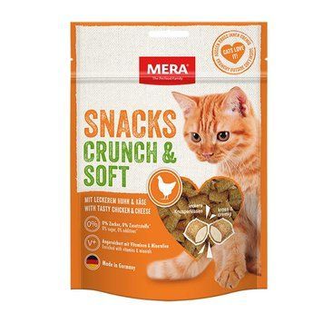 Ласощі для котів з куркою та сиром Mera Cat Snacks Crunch&Soft Chicken&Cheese, 200 г 083430 - 4035 фото