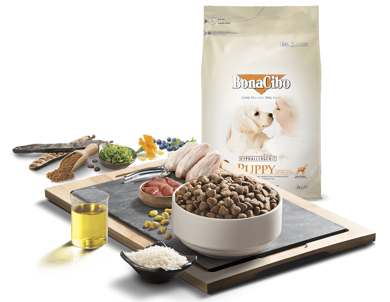 Сухий корм для цуценят, з куркою BonaCibo Puppy Chicken&Rice with Anchovy, 3 кг BC406106 фото