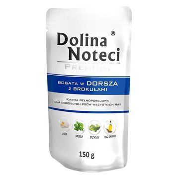 Вологий корм для собак, з тріскою та брокколі Dolina Noteci Premium Dog, 150 г DN 150 (663) фото