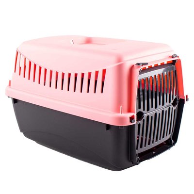 Переноска для котів і собак з пластиковими дверцятами MP Bergamo Gipsy XS Plastic Corall, рожевий, до 10 кг XS Corall фото