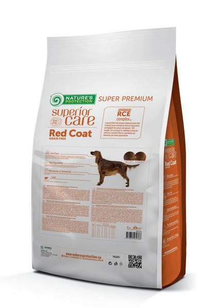 Сухий корм для собак з рудою шерстю, з ягням Nature's Protection Superior Care Red Coat Grain Free Adult All Breeds with Lamb, 4 кг NPSC47236 фото