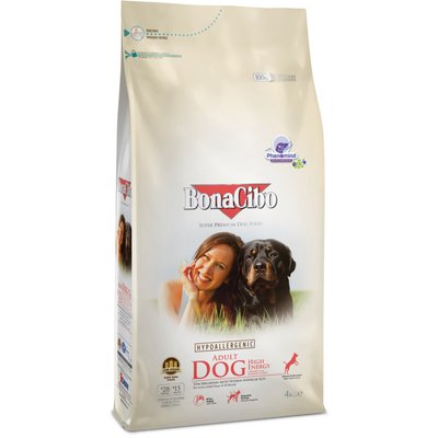 Сухий корм для активних собак, з куркою BonaCibo Adult Dog High Energy Chicken&Rice with Anchovy, 4 кг BC406175 фото