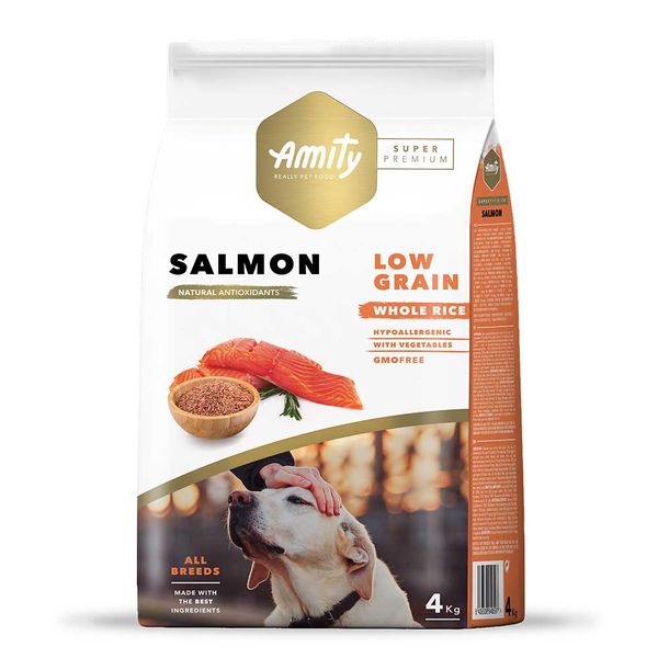 Сухий корм для собак, з лососем Amity Adult Dog Super Premium Salmon, 4 кг 597 SALMON  4 KG фото