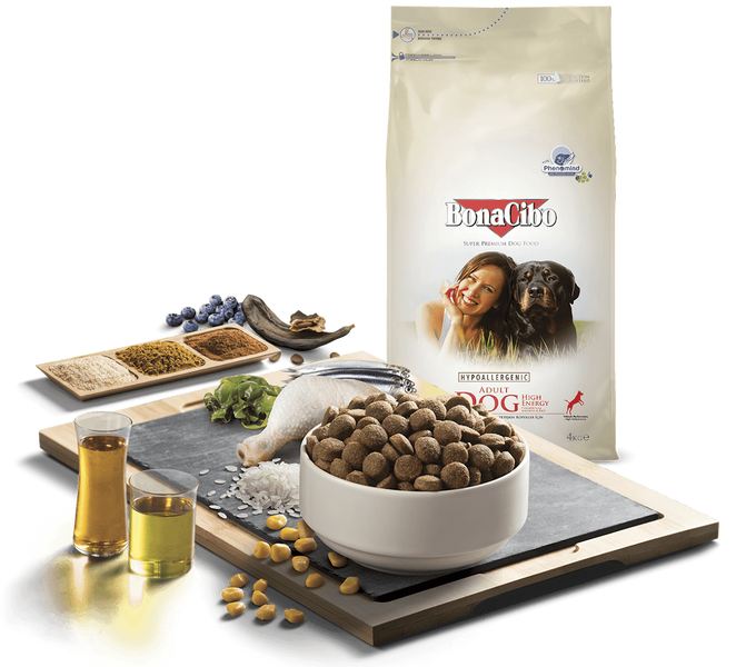 Сухий корм для активних собак, з куркою BonaCibo Adult Dog High Energy Chicken&Rice with Anchovy, 4 кг BC406175 фото