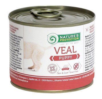 Вологий корм для цуценят, з телятиною Nature's Protection Puppy Veal, 200 г KIK45086 фото