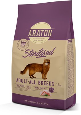 Сухий корм для стерилізованих котів, з птицею Araton Sterilised Adult All Breeds, 1,5 кг ART45640 фото