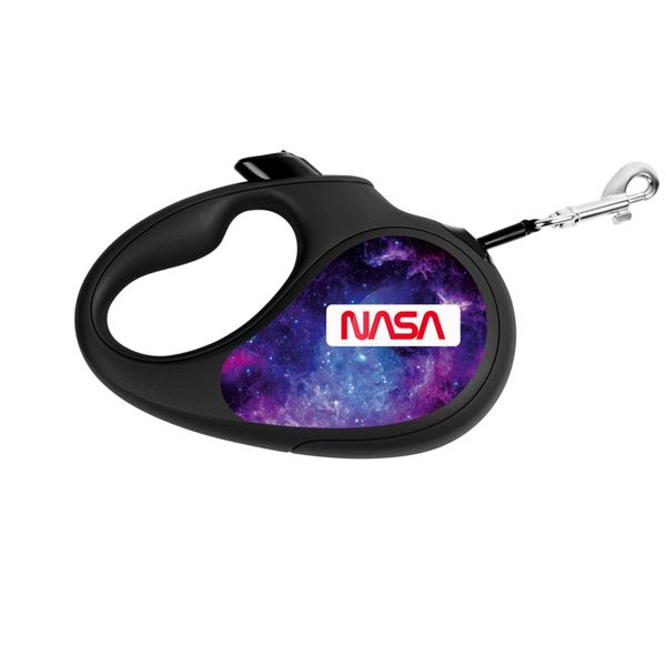 Повідець-рулетка для собак зі світловідбиваючою стрічкою до 12 кг NASA21 Waudog, XS, чорний 8123-0148-01 фото
