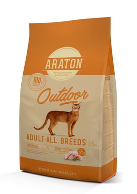 Сухий корм для котів, з птицею Araton Outdoor Adult All Breeds, 1,5 кг ART45642 фото