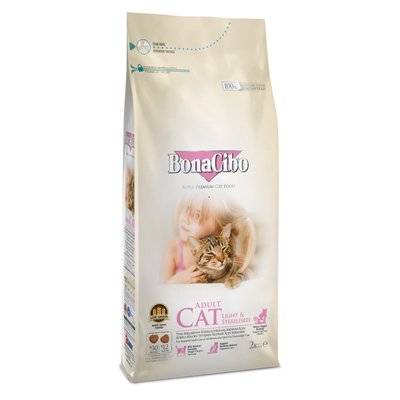 Сухий корм для стерилізованих котів, з куркою BonaCibo Adult Cat Light&Sterilized, 2 кг BC406137 фото