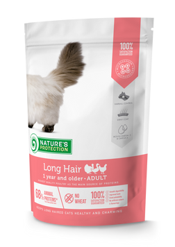 Сухий корм для котів з довгою шерстю, з птицею Nature's Protection Long hair, 400 г NPS45760 фото