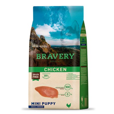 Сухий корм для цуценят малих порід, з куркою Bravery Puppy Mini Chicken, 600 г 8309 BR CHIC PUP M_600 GR фото