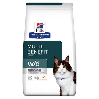 Сухий корм для котів при цукровому діабеті та контролі ваги, з куркою Hill’s Prescription Diet w/d, 1,5 кг 606274 фото