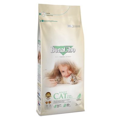 Сухий корм для котів, з ягням BonaCibo Adult Cat Lamb&Rice, 2 кг BC406120 фото