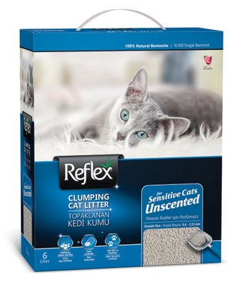 Наповнювач для туалету бентонітовий з гранулами активного карбону Reflex Granular Activated Carbon Clumping Cat Litter, 6 л TKMREF0005 фото
