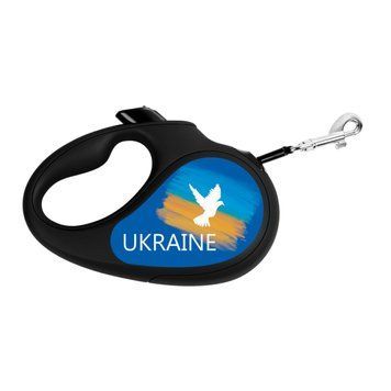 Повідець-рулетка для собак зі світловідбиваючою стрічкою до 12 кг Прапор Waudog, XS, чорний 8123-0229-01 фото
