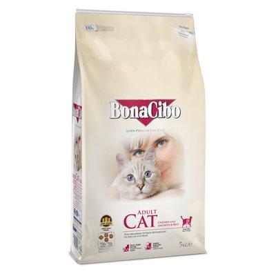Сухий корм для котів, з куркою BonaCibo Adult Cat Chicken&Rice with Anchovy, 5 кг BC405642 фото