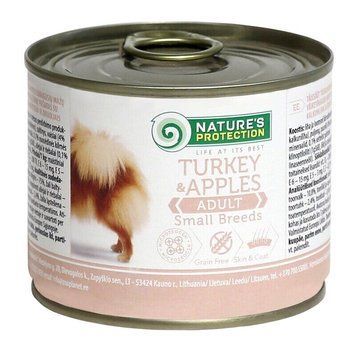 Вологий корм для собак малих порід, з індичкою і яблуками Nature's Protection Adult Small Breeds Turkey&Apples, 200 г KIK24520 фото