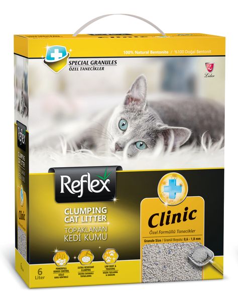 Наповнювач для туалету бентонітовий антибактеріальний Reflex Clinic Cat Litter, 6 л TKMREF0006 фото