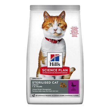 Сухий корм для стерилізованих котів, з качкою Hill's Science Plan Fel Adult Sterilised Cat Duck, 300 г 607276 фото