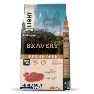 Сухий корм для собак малих порід, з іберійською свининою Bravery Adult Dog Mini Iberian Pork, 2 кг 6695  BR IBER M_ 2KG фото