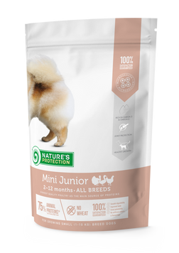 Сухий корм для цуценят малих порід, з птицею Nature's Protection Mini Junior Small Breeds, 500 г NPS45723 фото