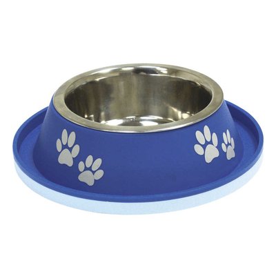 Миска для собак і котів з гумовим дном Croci No Spill, 0,4 л, синій C6059565 фото