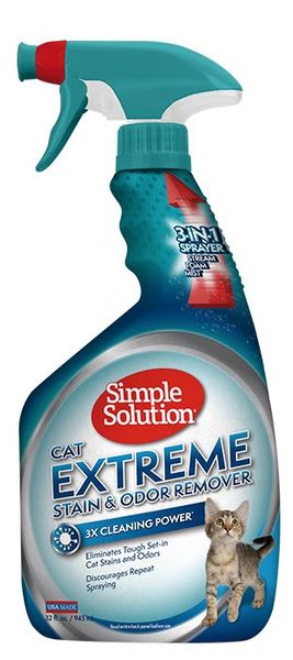 Надпотужний засіб для видаленням плям і неприємних запахів Simple Solution Cat Extreme Stain&Odor Remover, 945 мл ss10621 фото