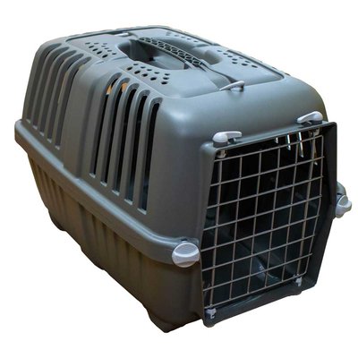 Переноска для котів і собак з металевими дверцятами MPS Eco Pratiko Metal Grey, до 12 кг PR 1 мет Grey фото