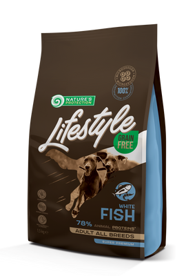 Сухий корм для собак, з рибою Nature's Protection Lifestyle Grain Free White Fish Adult All Breeds, 1,5 кг NPLS45684 фото