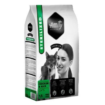 Сухий корм для стерилізованих котів, з куркою Amity Adult Cat Sterilized Chicken, 1,5 кг 965   STER CHIC 1.5KG фото
