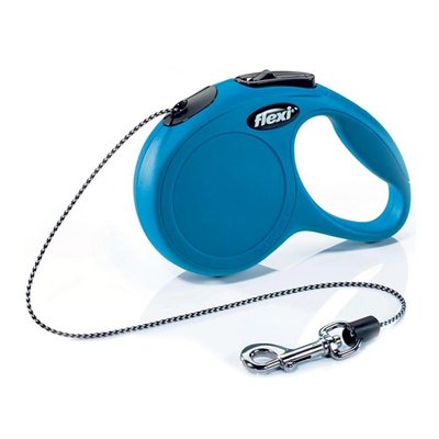 Повідець-рулетка для собак і котів до 8 кг із тросом Flexi Classic Cord, XS, синій C5055175 фото