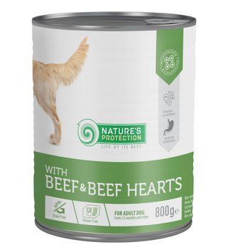 Вологий корм для собак, з яловичиною Nature's Protection Adult Beef&Beef Hearts, 800 г KIK45603 фото