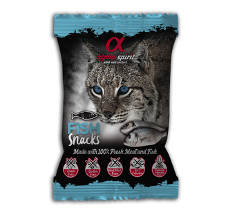 Ласощі для котів напіввологі кубики, з рибою Alpha Spirit Cat Snacks Fish, 50 г as8007350 фото