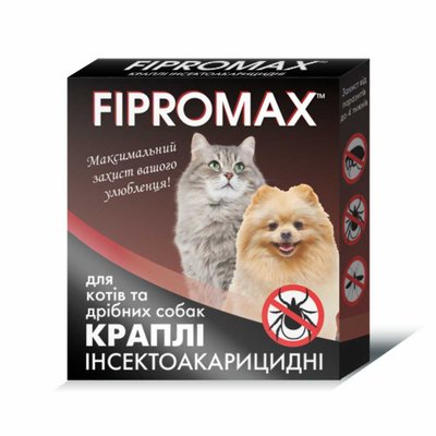 Краплі протипаразитарні для котів і малих собак Fipromax Біо НФ-00001692  (F-002) фото