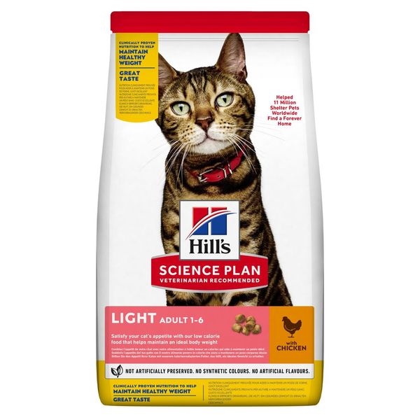 Сухий корм для котів, схильних до зайвої ваги, з куркою Hill's Science Plan Adult Light, 1,5 кг 604080 фото
