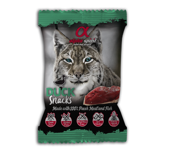Ласощі для котів напіввологі кубики, з качкою Alpha Spirit Cat Snacks Duck, 50 г as8008350 фото