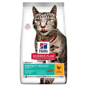 Сухий корм для котів при пітримці оптимальної ваги, з куркою Hill's Science Plan Adult Perfect Weight, 1,5 кг 604085 фото